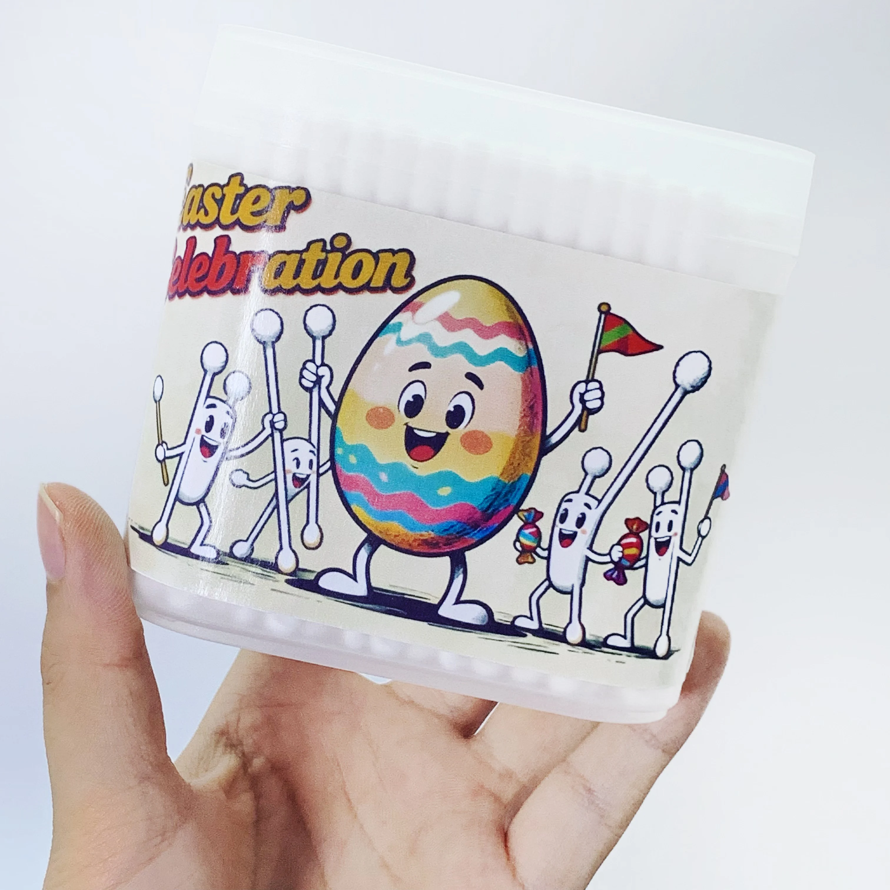 200 قطعة عيد الفصح تحت عنوان برأسين المسمار ملعقة مسحات القطن للبالغين ، أرنب بيضة عيد الفصح مهرجان أعواد قطنية العصي