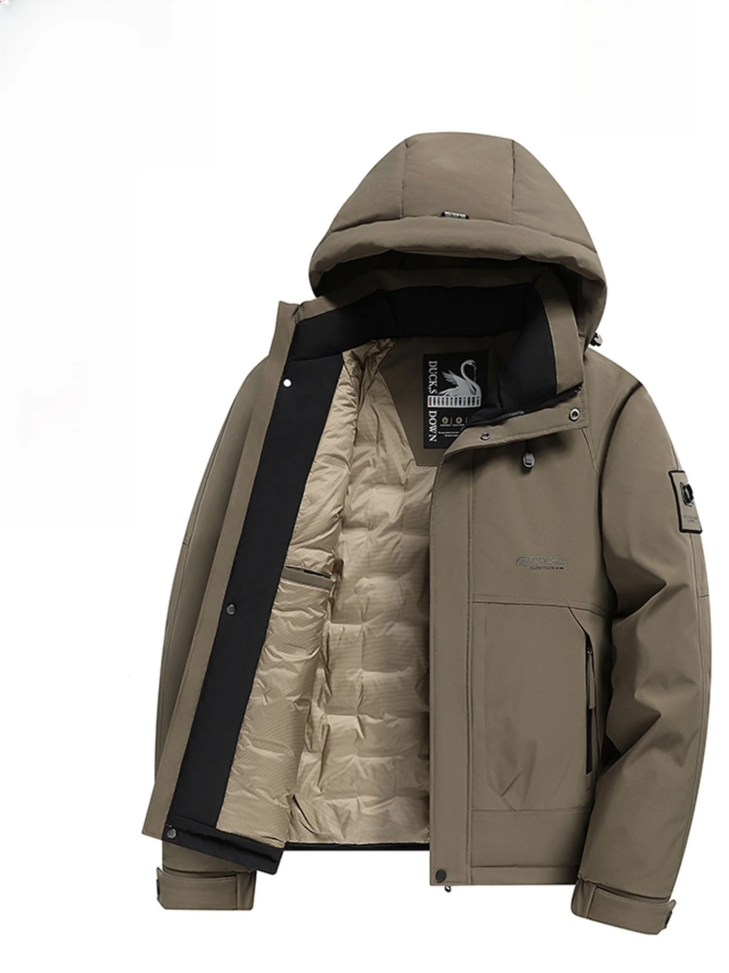 

Pierre Cardin Men's down Jaet Winter Thiened Outdoor Sports Workwear Warm Outerwear Zipper Decoration Double Layer Glue