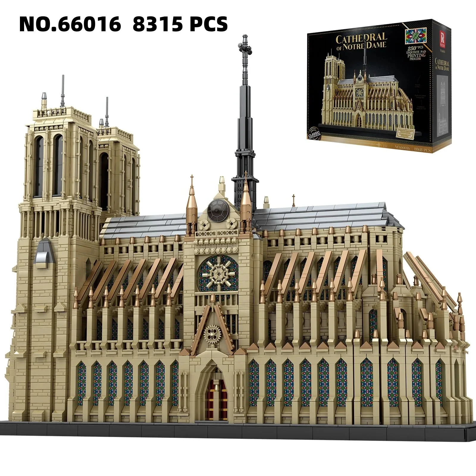 

8315pcs Building Blocks Notre-Dame Cathedral Architecture 66016 Model DIY Bricks Assembly Educational Toys For Kids Adult Gifts
