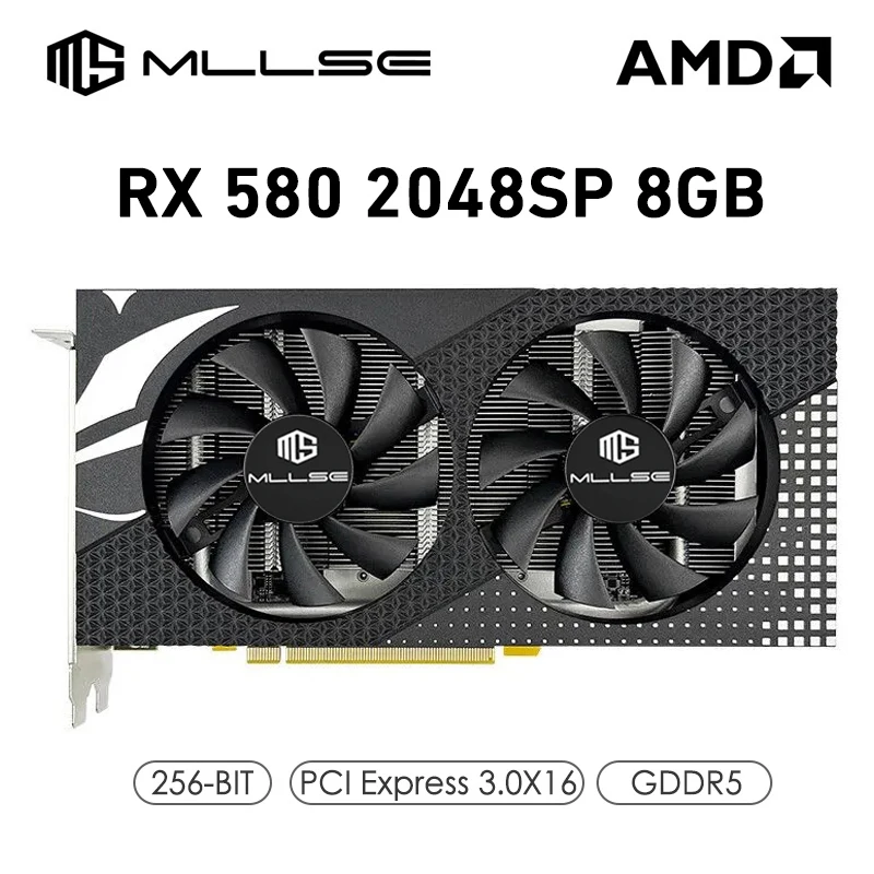 

Дешевая графическая карта MLLSE AMD Radeon RX 580, 8 ГБ, видеопластина GDDR5 256 бит PCIe 3,0x16 HDMI 14 нм, игровой графический процессор для настольного компьютера