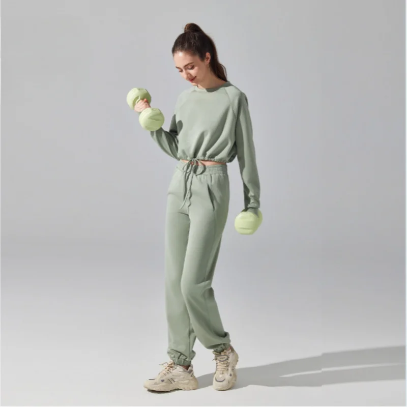 WESTSHAN Damski Dres Sportowy Dwuczęściowy Luźny Z Długim Rękawem Wiosna Jesień Outdoor Bieganie Fitness Yoga Bluza z Kapturem