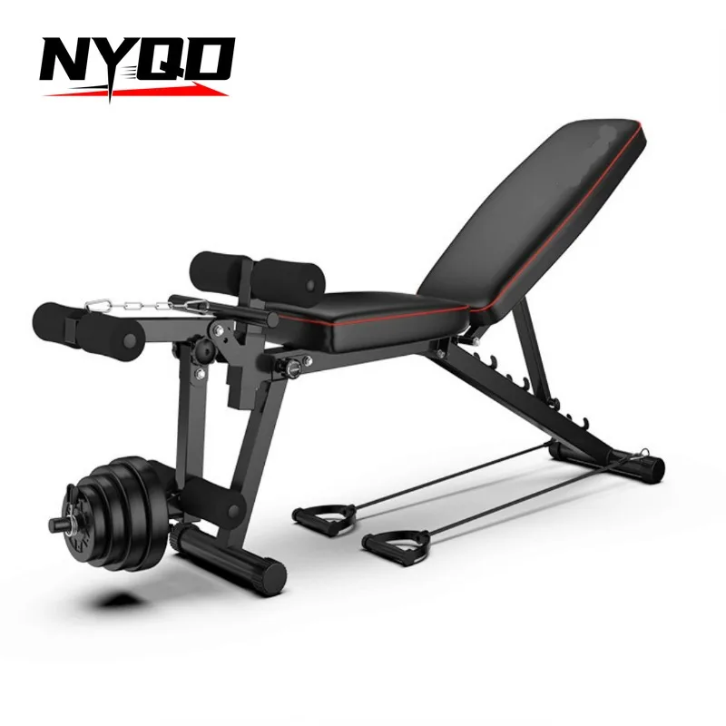 

Gym Sit-ups and Abdominal Trainer, Folding Dumbbell Bench, Fitness Chair Weight Bench, Weight Plate Stand Workout Bench