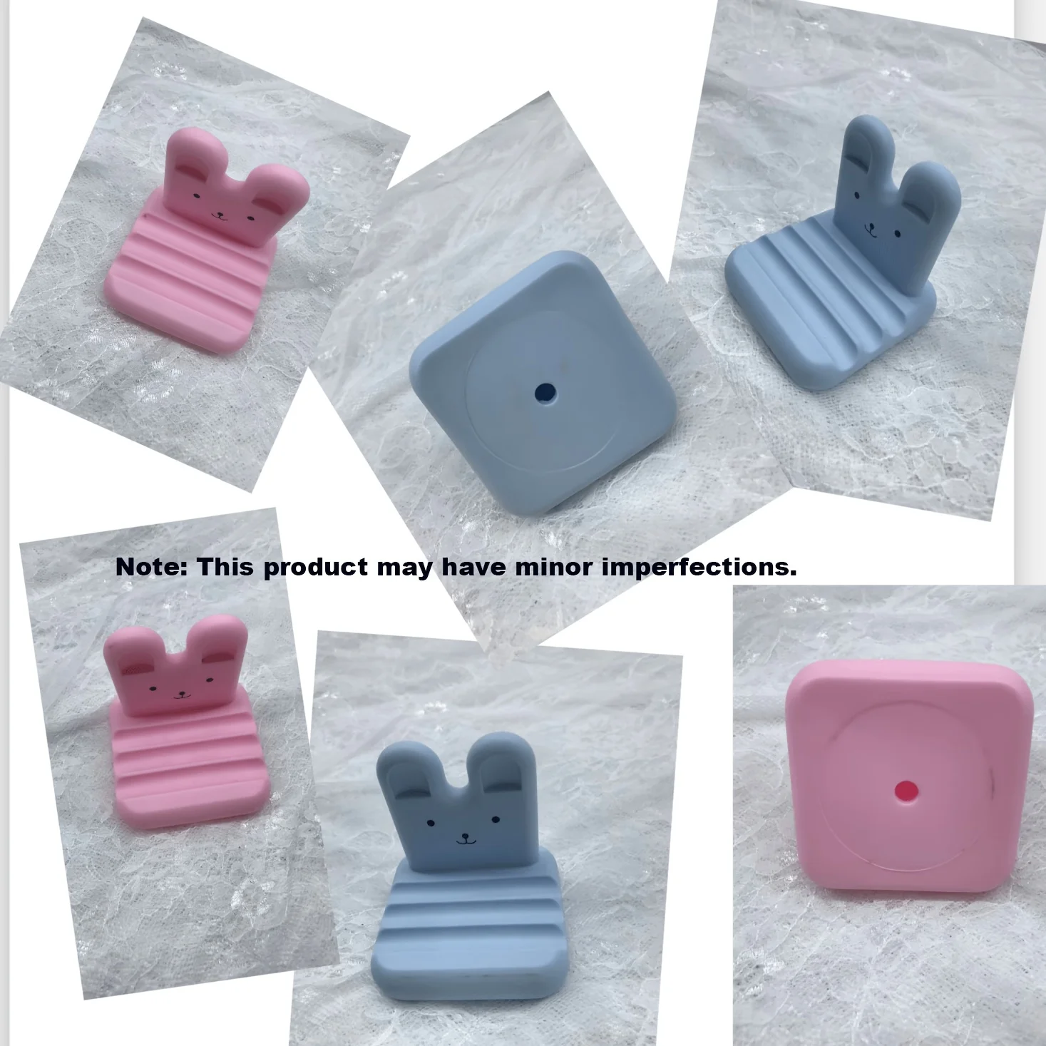 1/2 Piece Random Color Cute Rabbit Phone Stand Ornament, Adjustable Angle for Desktop Use, Compatible with Thick Phone Cases, Suitable for Iphone, Kindle, Ipad, Switch and All Mobile Phones, Halloween and Christmas Gif view 5