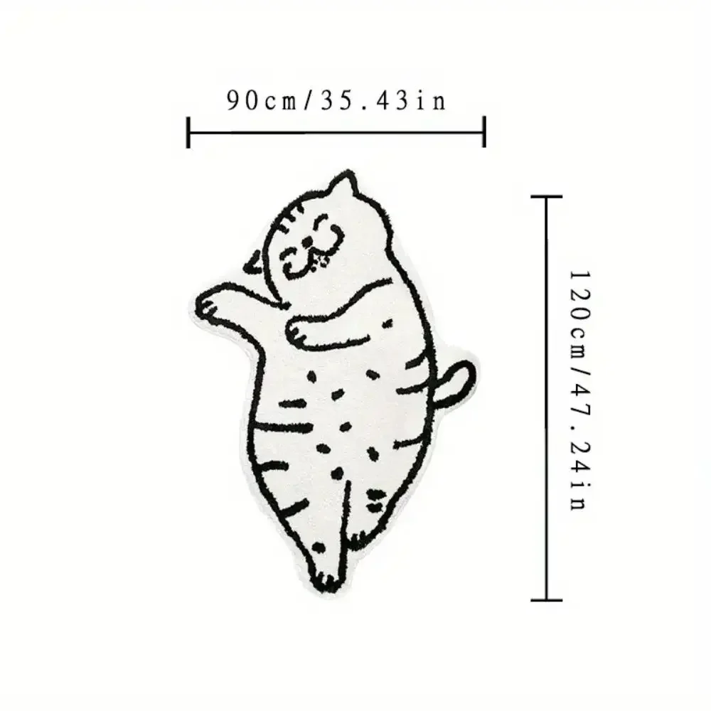 سجادة VIKAMA Cartoon Cat - سجادة بجانب السرير دافئة ومقاومة للانزلاق لغرفة النوم وغرفة المعيشة وسجادة أرضية الدراسة - منتج ديكور المنزل