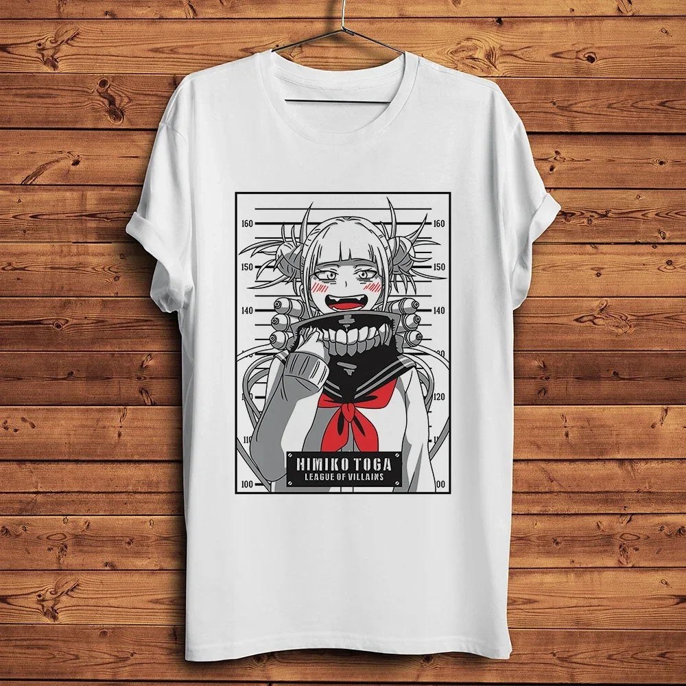 MHA Himiko Toga,Cross my body ,funny anime t shirt,Men summer new White Casual short TShirt Unisex,Academia OTAKU tee