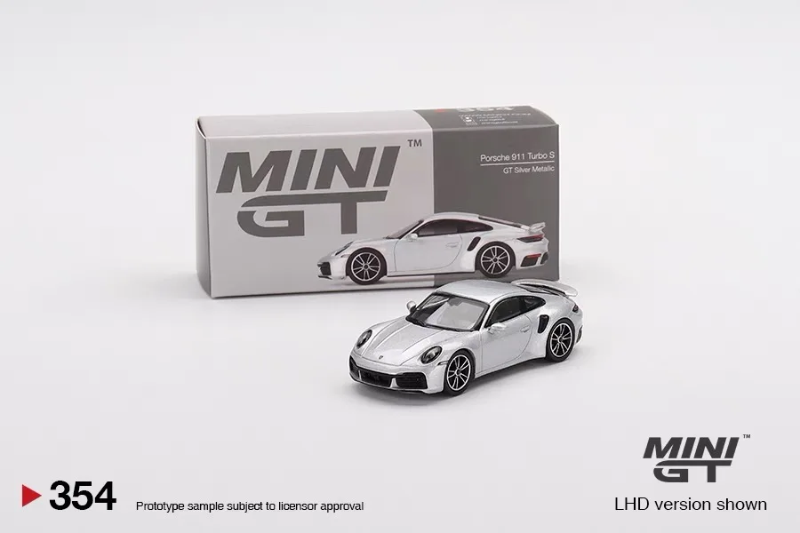 TSM MINI GT 1:64 #354 911 Turbo S GT Silver Metallic Die-cast alloy car model collection display  gifts