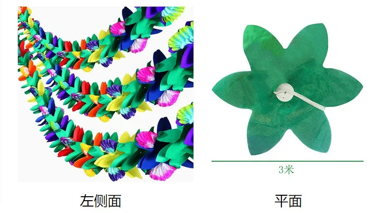 3M bunte Kränze und Bänder zum Dekorieren von Hawaii-Sommer-Tropenpartys, Heimdekoration, tropische Inseln, Strandurlaubszubehör – Detail 7