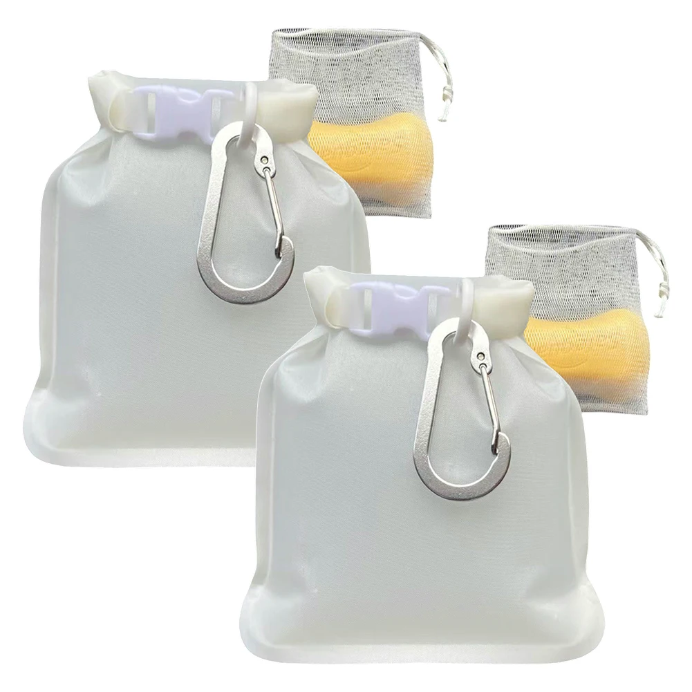 Portable Soap Organizer With For Hanging Carabiners And Breathable Mesh To Prevent Sogginess During Extended Trips
