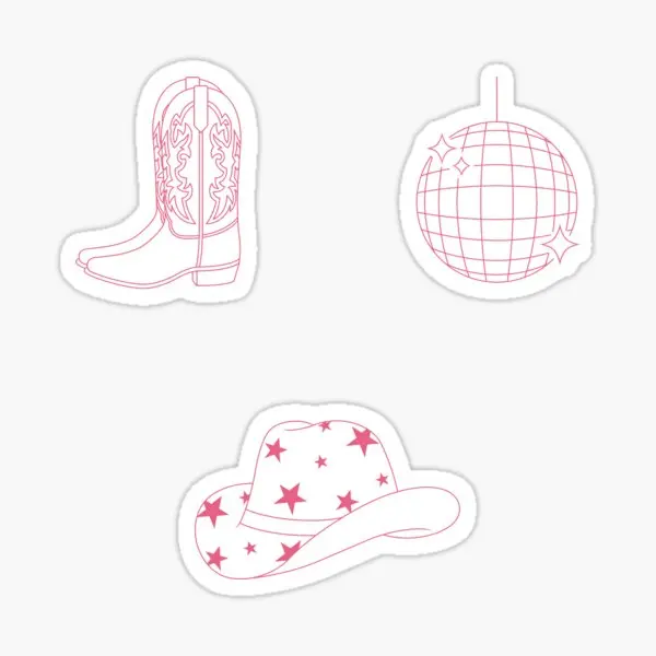 

Disco Cowgirl Pack 5PCS Stickers for Decor Decorations Background Bumper Print Stickers Anime Living Room Cute Luggage Window