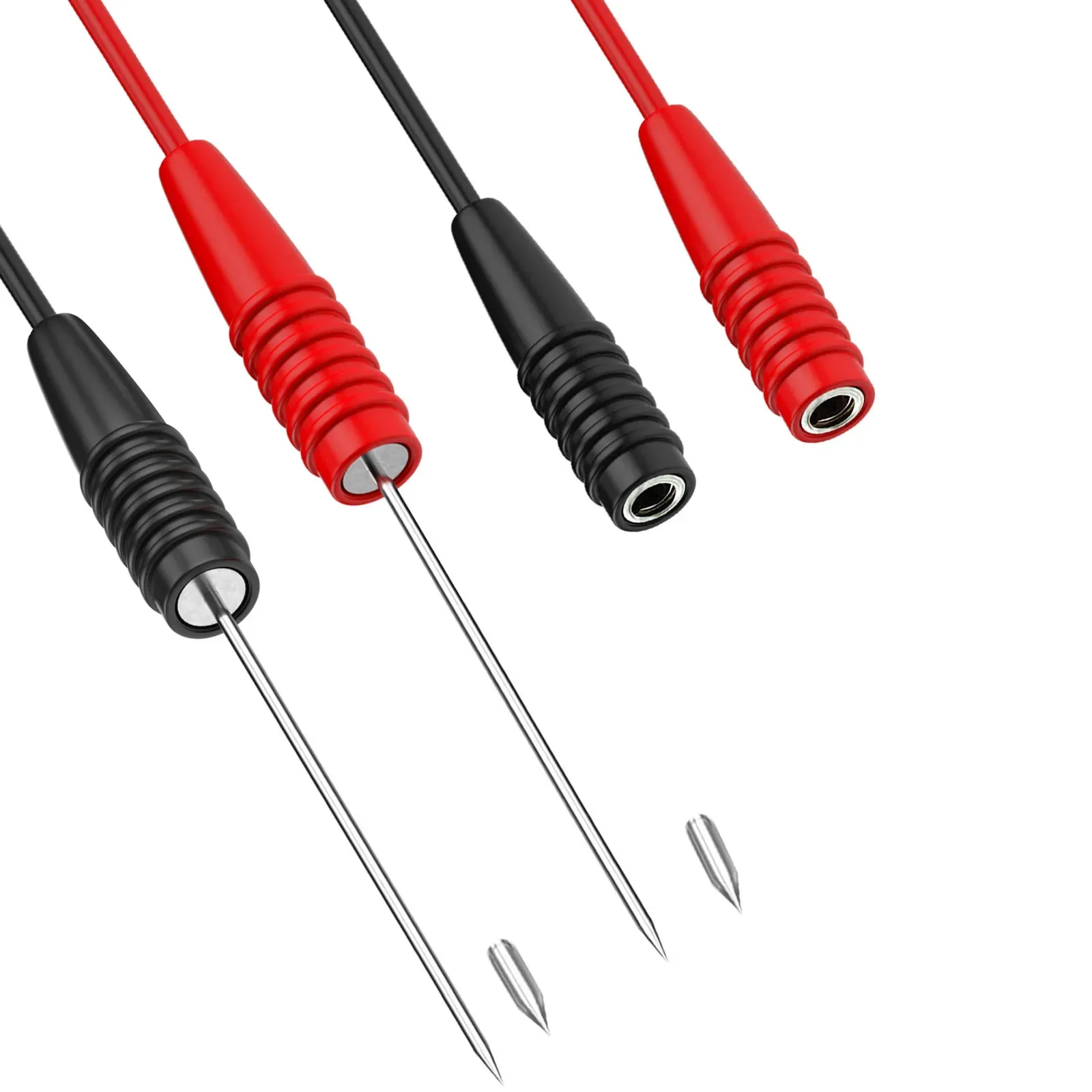 Cleqee P1046 0,7 mm ostre igły do przekłuwania Przewody do przekłuwania z 2-milimetrowym gniazdem sprężynowym do elektronicznych testów