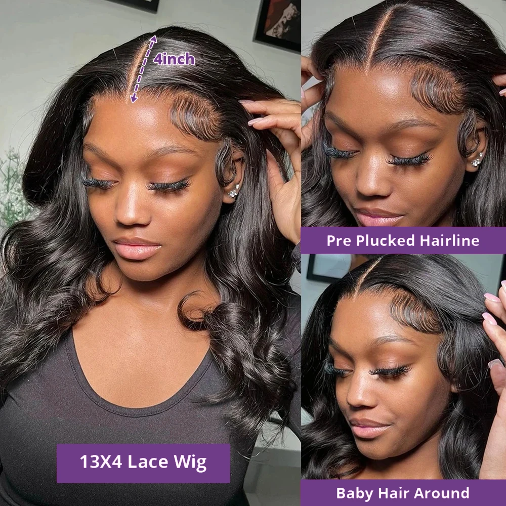 13x4 transparente Body Wave Lace Front Bob Perücken 4x4 Verschluss Echthaar Perücken Remy kurze Wasserwelle Spitze Frontal Perücke für Frauen