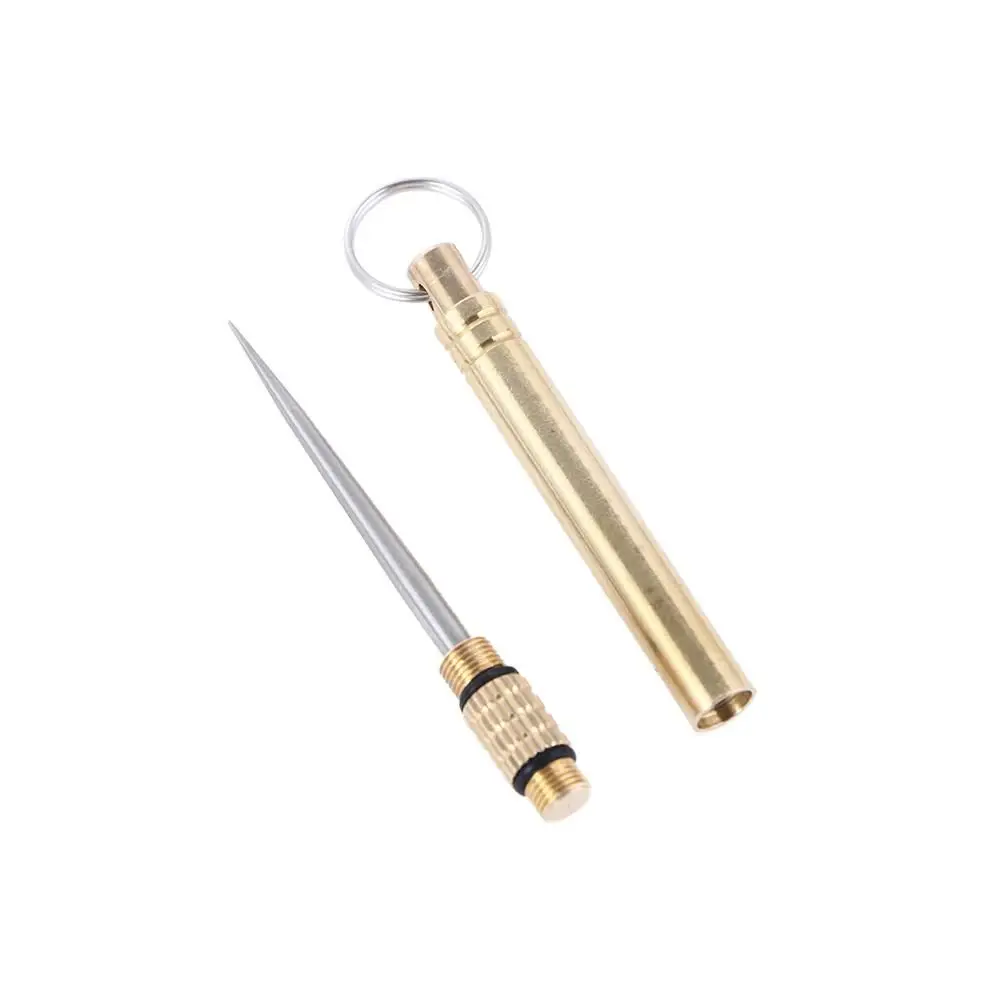 Reusable Travel Toothpick Camping Tool Brass Metal With Key Ring Titanium、 Toothpick Tube Brass Toothpick Fruit Fork Toothpick