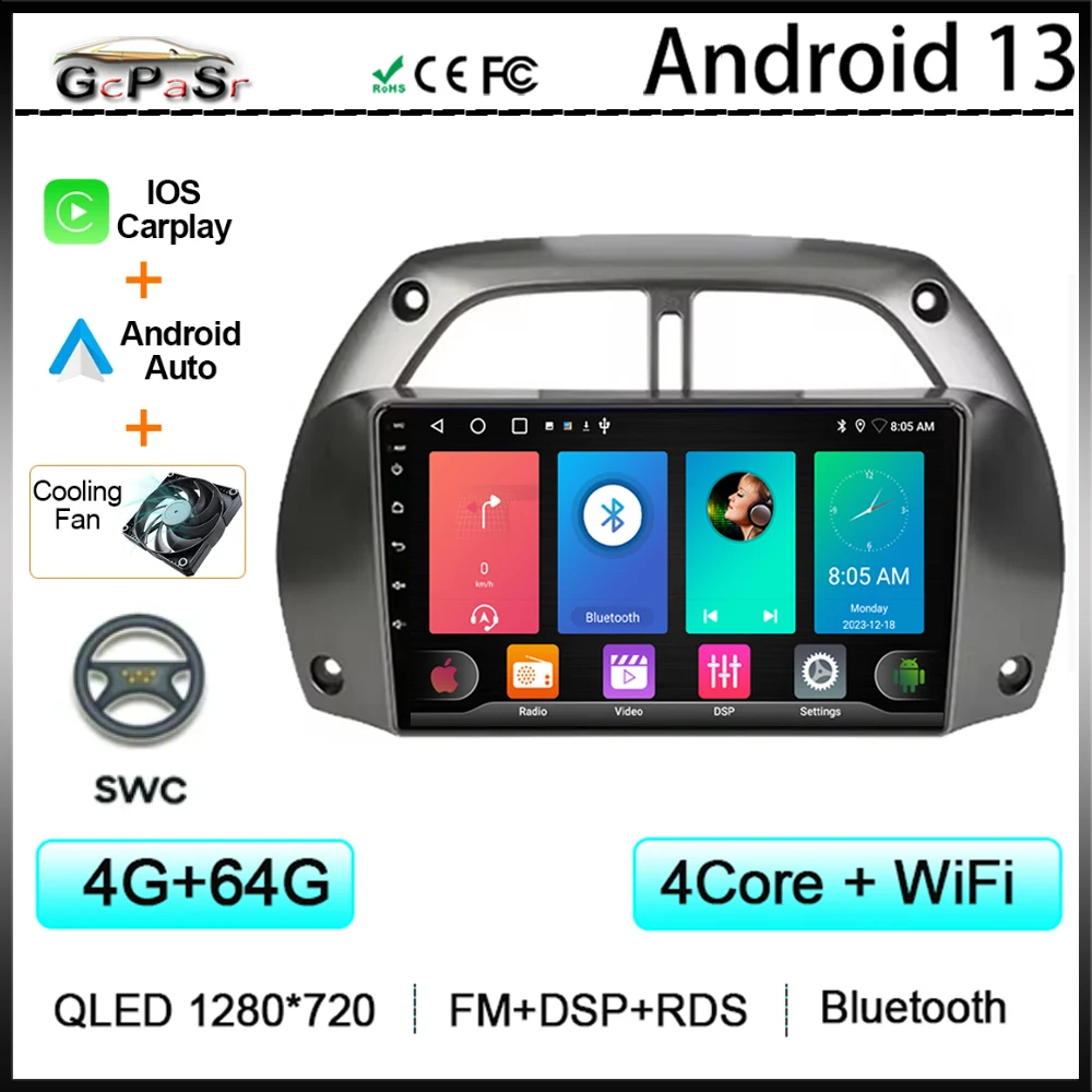 

For Toyota RAV4 RAV 4 2001 - 2006 Android Auto Multimedia Car Player video Autoradio Video Navigation carplay Screen NO 2din DVD