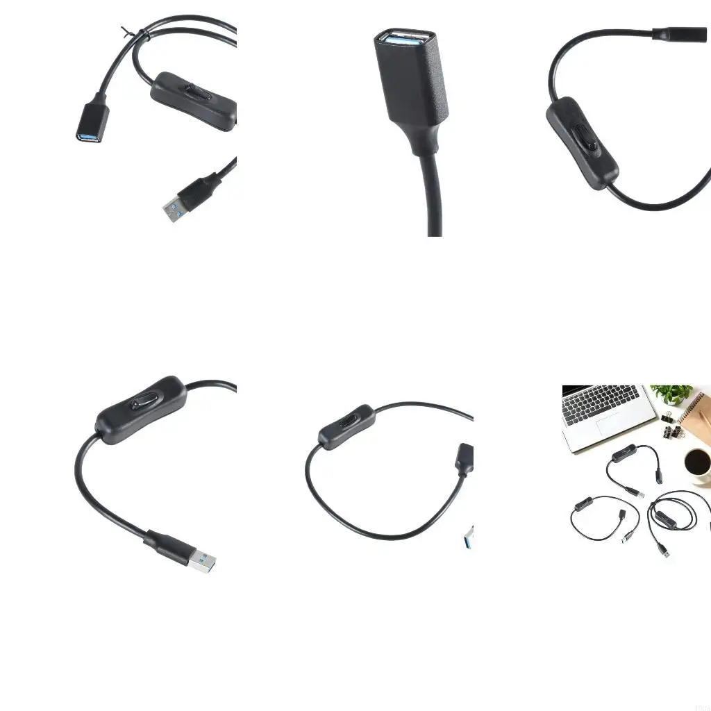 193A Easy Control Power Switching Cord USB Male to Female Extension Cable with Power Button for Desktop Computer Laptop