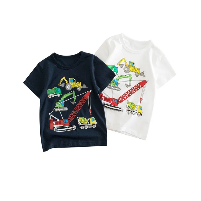 Spring meter Baby Sommer T-Shirts Cartoon Autos heiß verkaufen Kurzarm Cartoon Kleinkind T-Shirts Tops Jungen Mädchen Kleidung