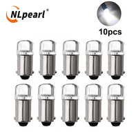 NLpearl 2/4/10x Ba9s Signal Lamp Led T4W 2835 Chip For Car Roof lights Mirror lights License Plate Lights 6000K White ba9s Led