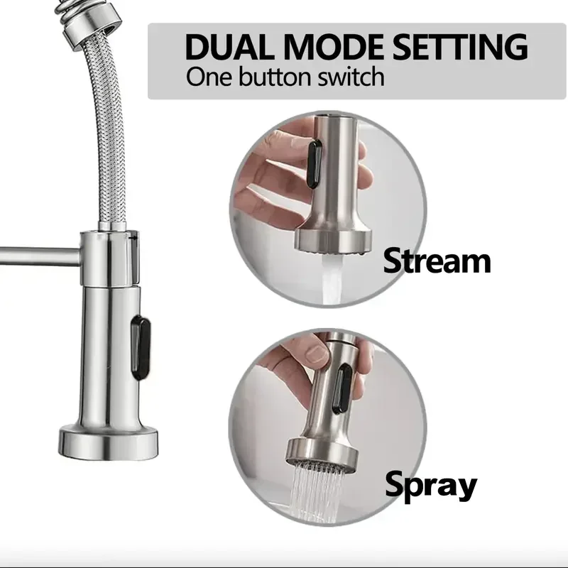 PHANCIR Brushed Nickel Kitchen Faucet Image 6
