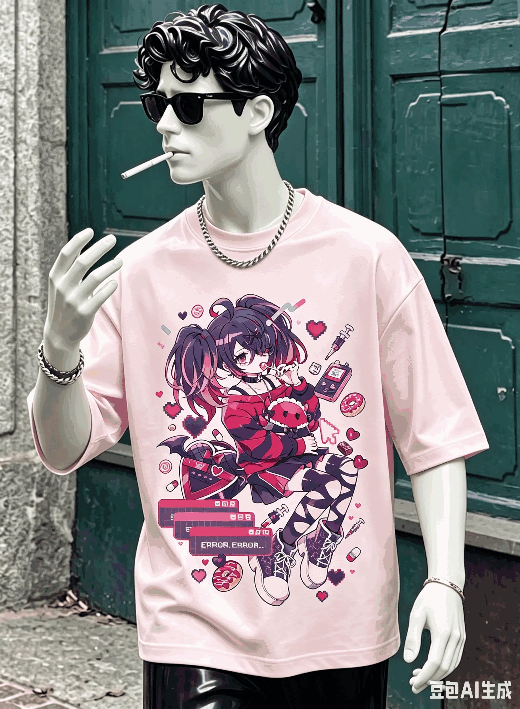 Needy Streamer Overload Übergroßes Unisex-T-Shirt mit Grafikdruck und Rundhalsausschnitt für Männer und Frauen, hochwertig, Y2k, kurze Ärmel, atmungsaktiv – Detail 19