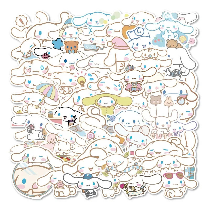 50/100 Sanrio Stickers Kuromi Children Sketchbook Anime Cinnamoroll Cute Kawaii Pack Diary Sticker Laptop Waterproof Hello Kitty