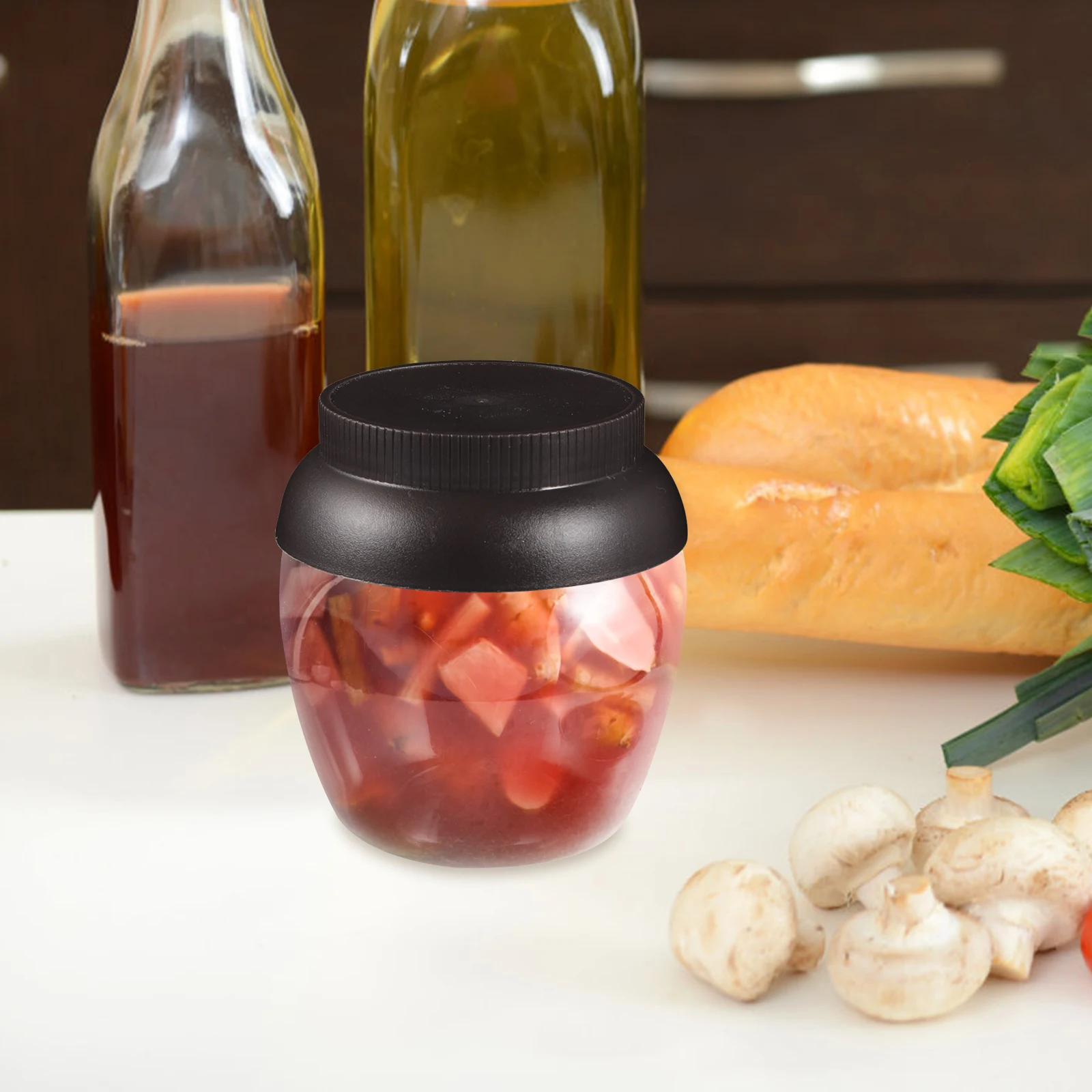 

4 Pcs Fermenting Jars Pickle Containers Reusable Plastic Mason Wide Mouth Large Pet Gallon Storage Kimchi Gifts