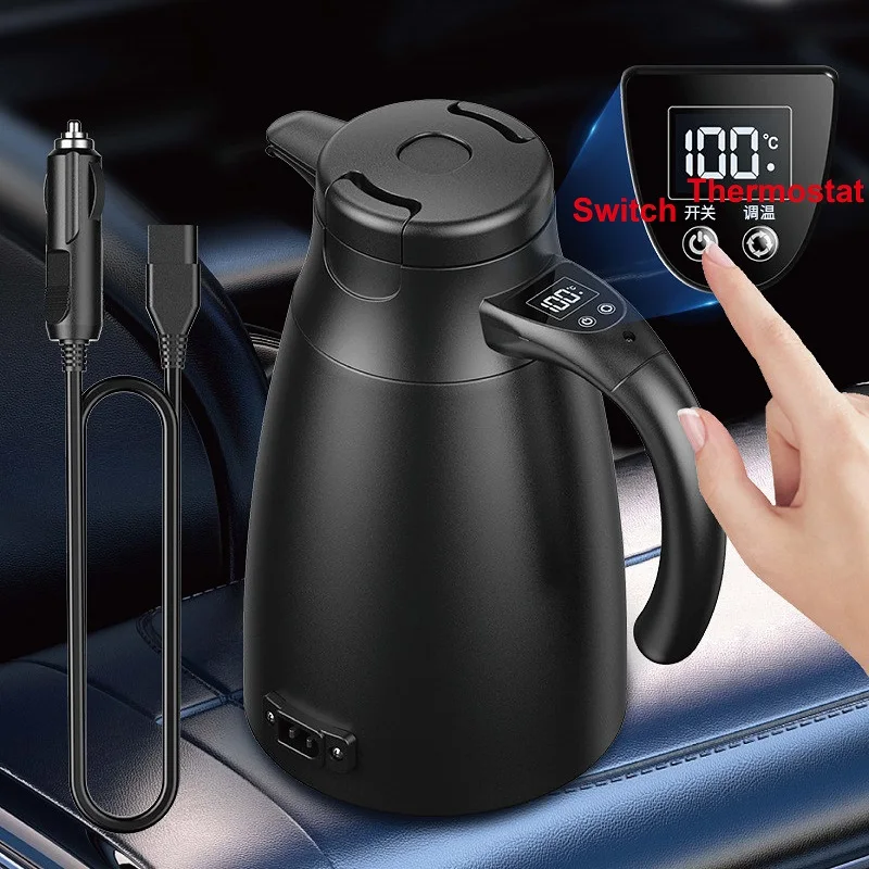 1.2L Universele Auto Waterkoker Met Sigarettenaansteker Kokend Ketel 12 V/24 V Grote Capaciteit Smart Truck boiler Warm Houden Cup