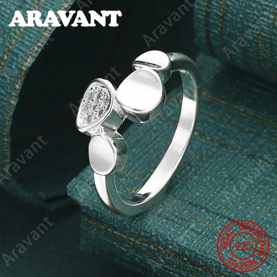 

Геометрический циркон из стерлингового серебра 925 пробы 7-10 # Кольцо - повседневный аксессуар для женщин, простое и элегантное украшение.