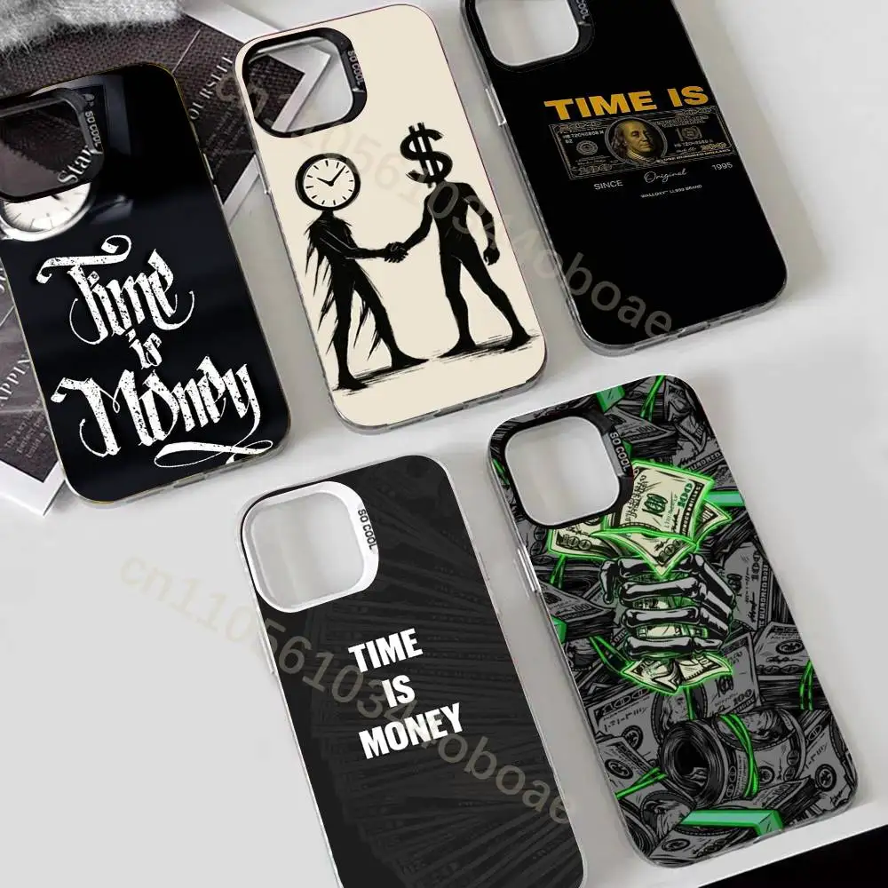 

Time is Money Banknote Phone Case For iPhone 17,16,15,14,13,12,11,Pro,Max,Plus Shockproof Cover