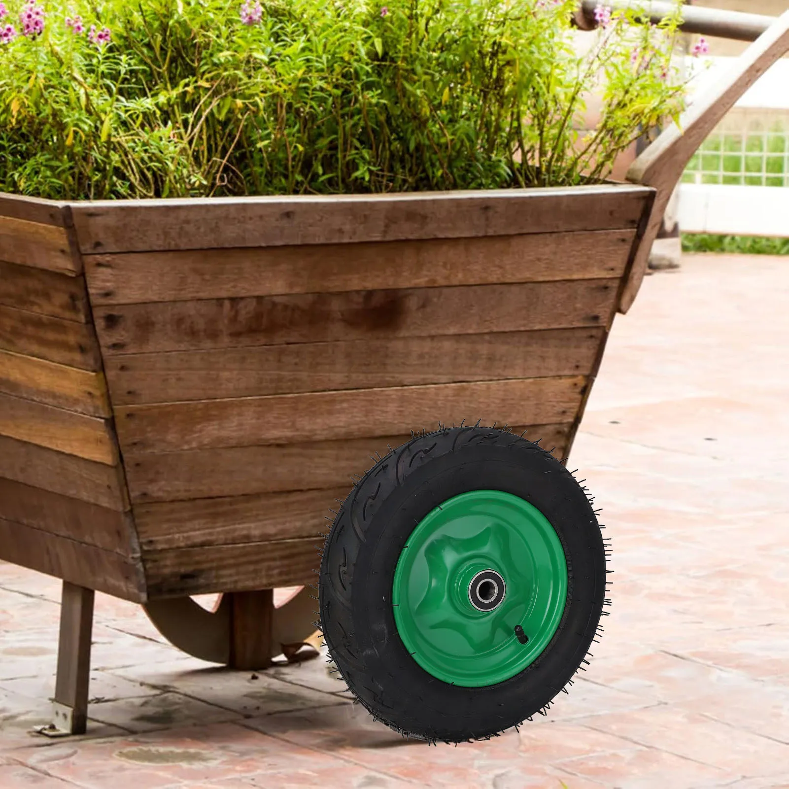 

14 Inch Cart Wheel 550lbs Cart Wheel Hand Truck Wheel 14 Inch 550lbs Load Bearing Rubber Anti Skid Garden Cart Replacement Wheel