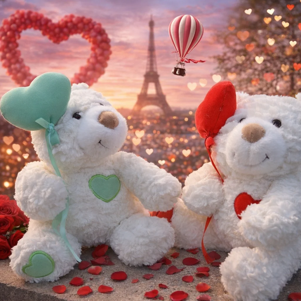 Oso de Peluche con Diseño de Corazón, Nuevo Animal de Peluche con Temática de Corazón para Regalo Romántico de San Valentín o Aniversario