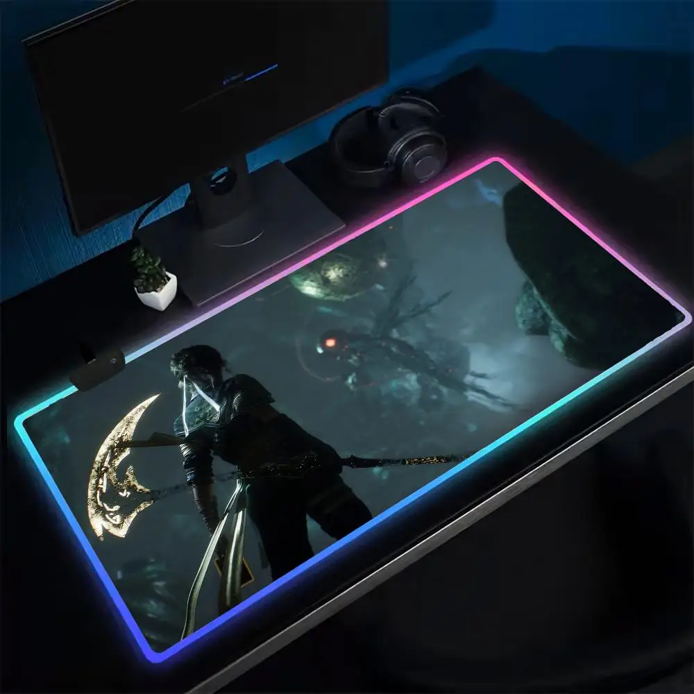 

Clair Obscur Expedition 33 LED Table Pads RGB Mouse Pad Anime Gaming Mouse Pad Backlit Rubber Desktop XXL RGB Desk Mats