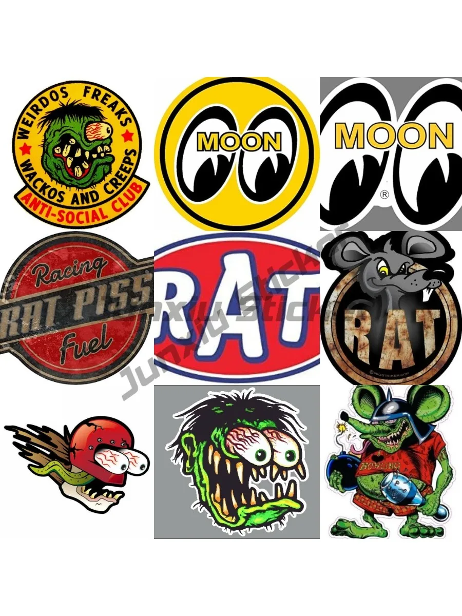 AliExpress Rat Fink Scratch-Proof Car Sticker Motorcycle Motorcycle Bicycle Scooter Kayak Surfboard Decal Waterproof Sunscreen Car Decor