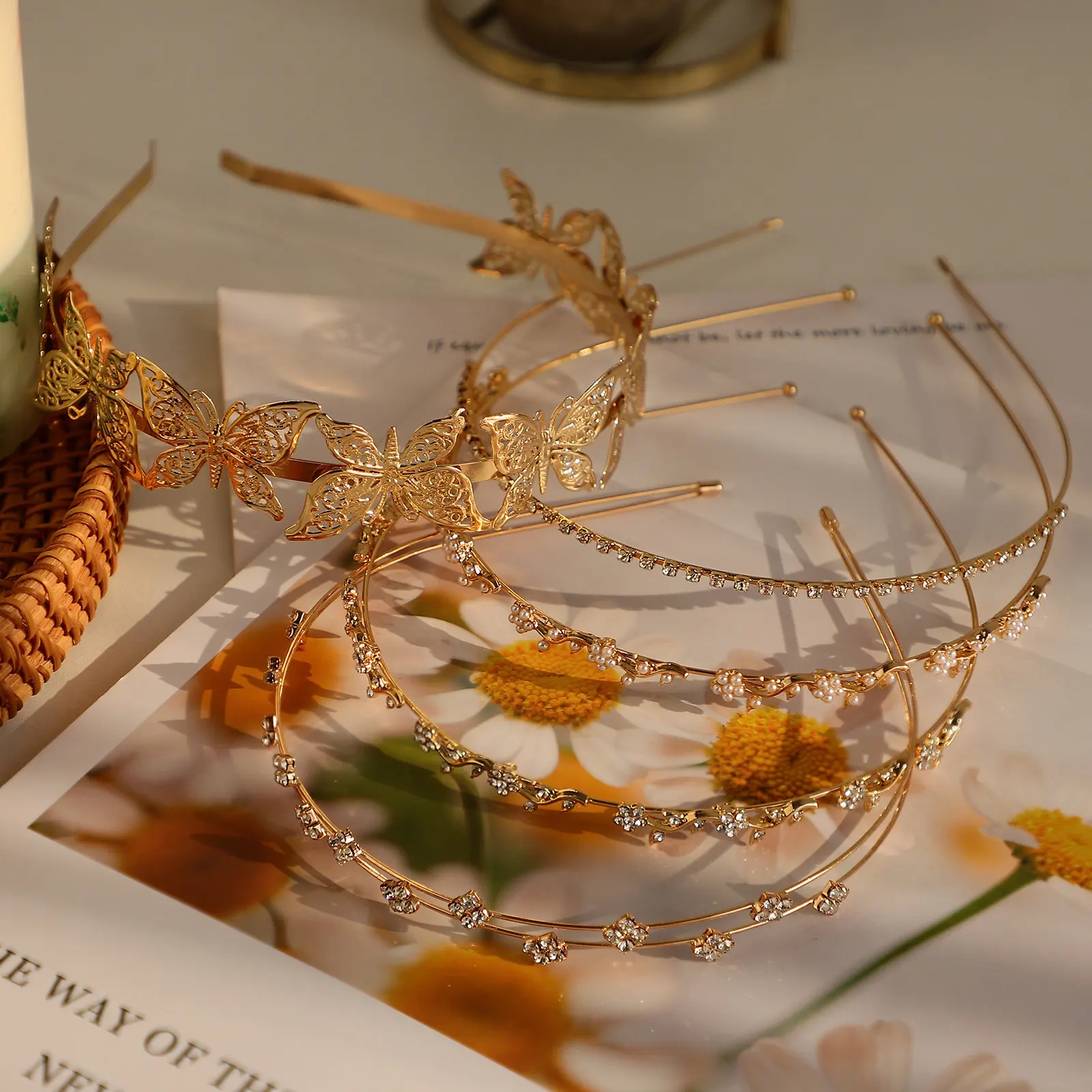 5Pcs Golden Headband Decorative Metal Headdress Delicate Greek Goddess Style Hair Accessory Party Wedding for Girls Women