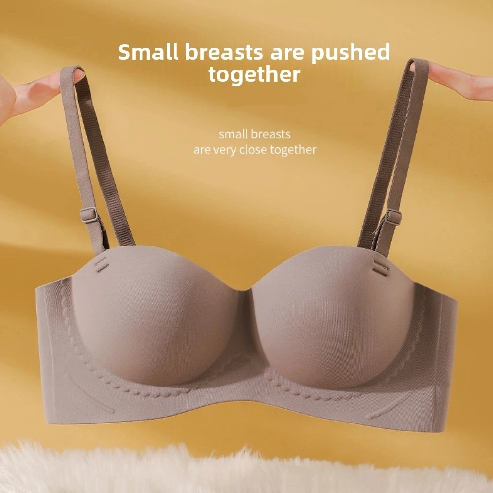 Basic Slim Wireless Deep V Bra Solid Color Traceless Underwear for Women Adjustable V Neck Girls Seamless Bra Sport