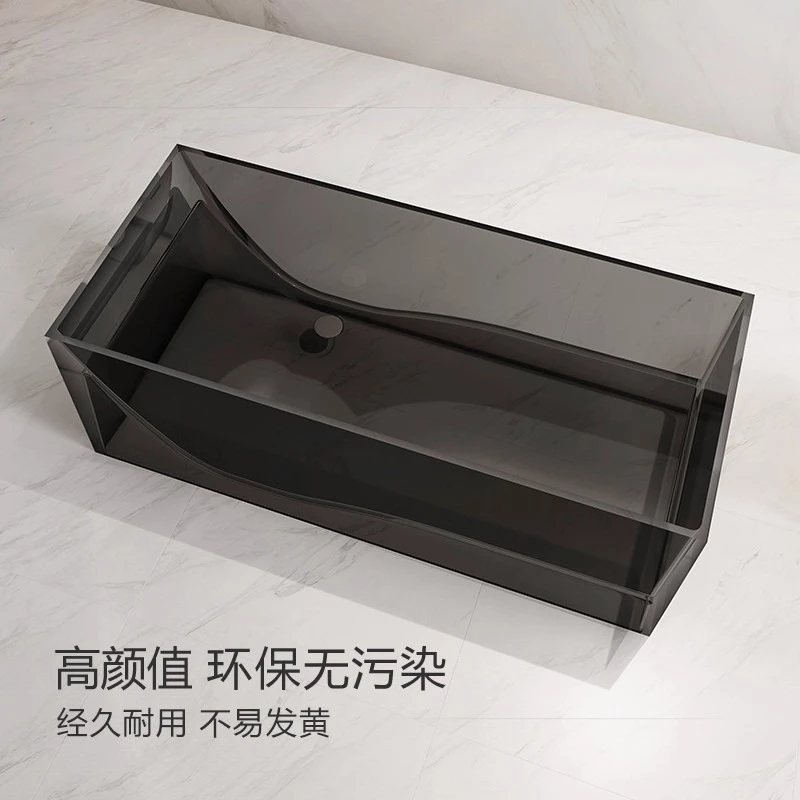 Transparent resin bathtub Household small apartment Independent rectangular hotel B & B Factory direct sales OEM foreign trade