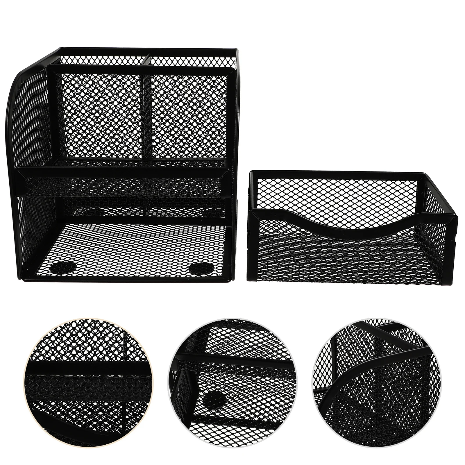 

Metal Desk Organizer Multi-Grid Storage Box Compact Desktop Sundries Holder for Office Home Study Stationery Jewelry Cable