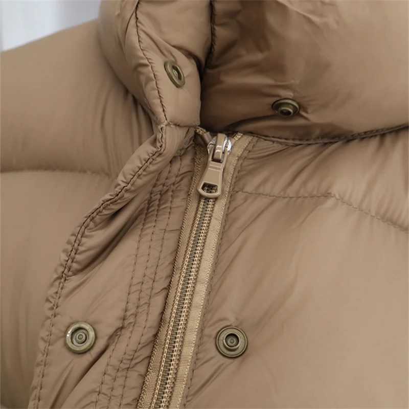 New Autumn Winter Women Bigsize Down Coat Warm Thicken White Duck Down Jacket Parkas Female Stand Collar Loose Puffer Outwears