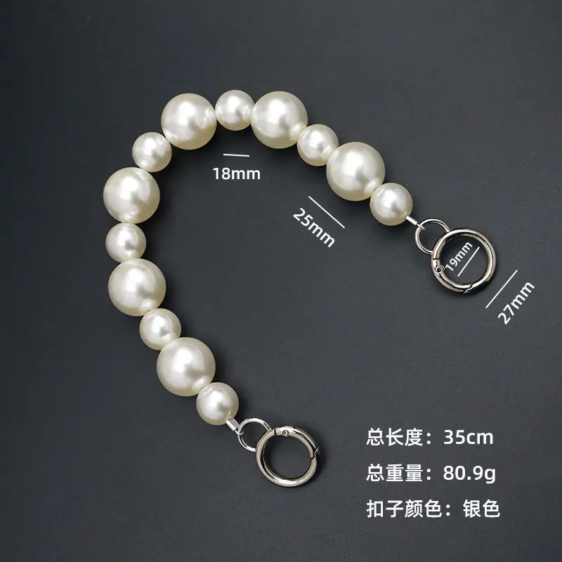 5pcs Pearl Chain Necklace Bag Strap Bracelet Handbag Shoulder Replacement DIY Purse Replacement Long Beaded Chain Accessories