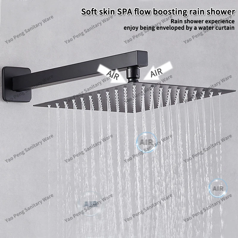 مجموعة دش مدمجة مخفية مع صندوق مدمج مسبقًا لرأس دش مخفي للفندق مثبت على الحائط من البلاستيك الحراري.