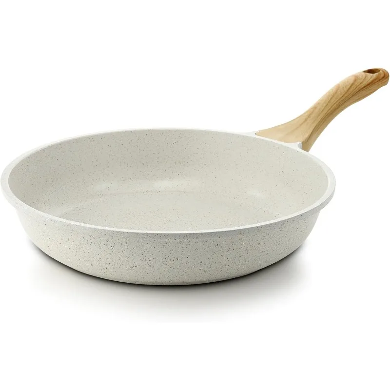 

Nonstick Ceramic Frying Pan Skillet, 12.5 Inch Omelet Pan, Healthy Non Toxic Chef Pan, Induction Compatible Egg Pan wit