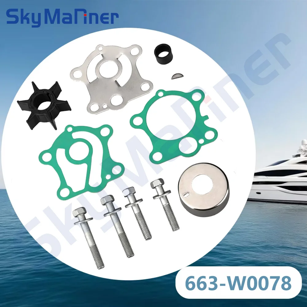 

Water Pump Impeller Repair Kit 663-W0078 for Yamaha 55HP 663-W0078-A0-00 Sierra 18-3425 663-W0078-00 663-W0078-01 663-W0078-A0