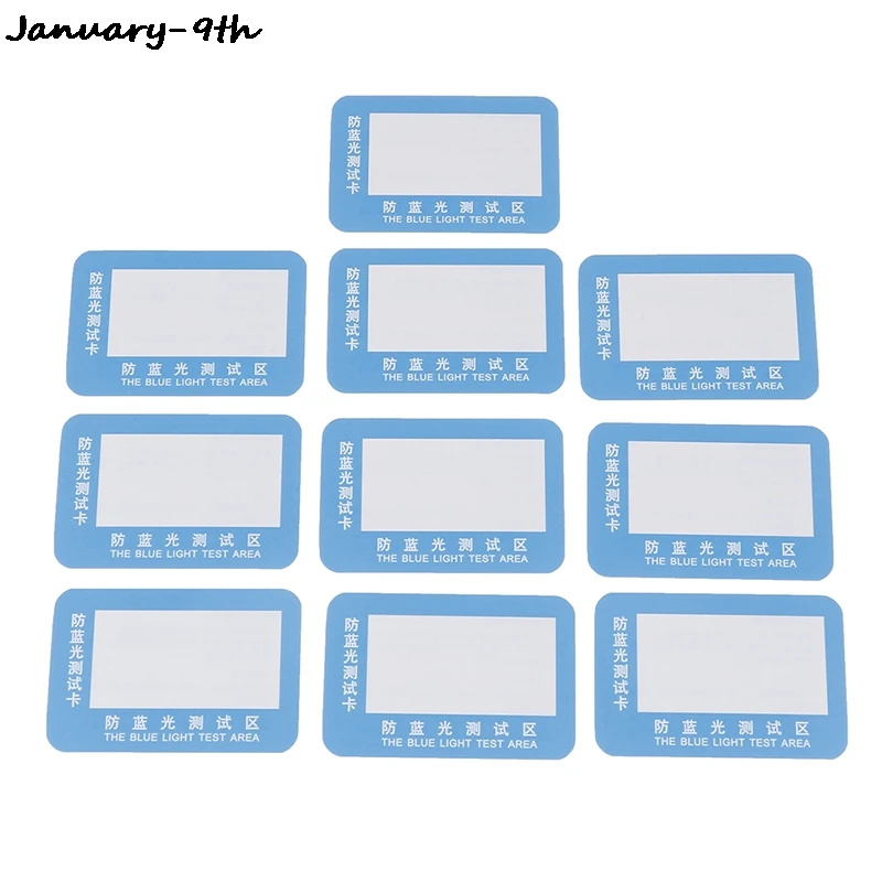 10Pcs/set Anti-Blue Light Test Card Glasses UV Accessories Blue Detection Generator