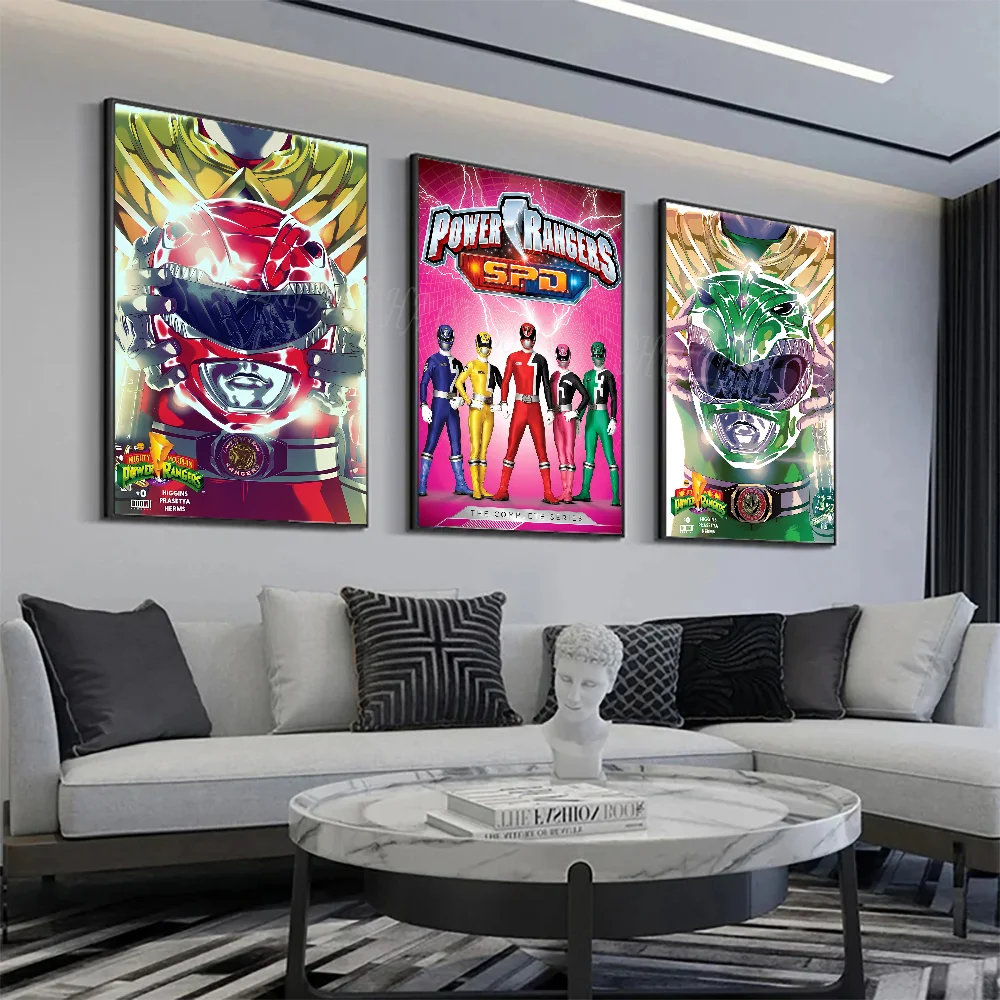 Movie P-Power R-Rangers Poster Wall Art Home Decor Room Decor Digital Painting Living Room Restaurant Kitchen Art