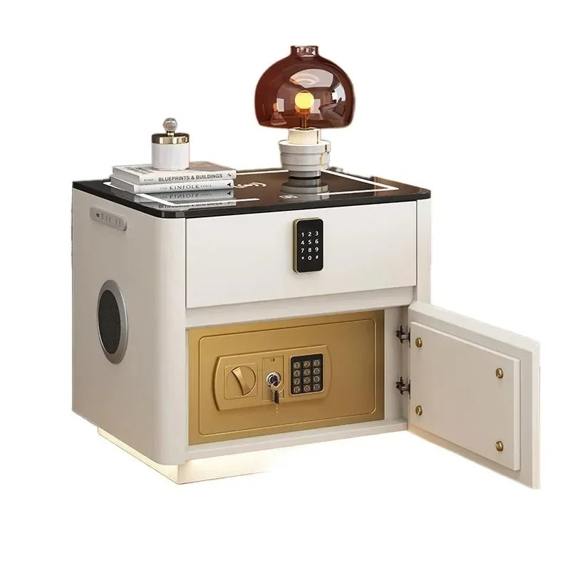 Smart safe bedside table, wireless integrated, home bedroom function, charging