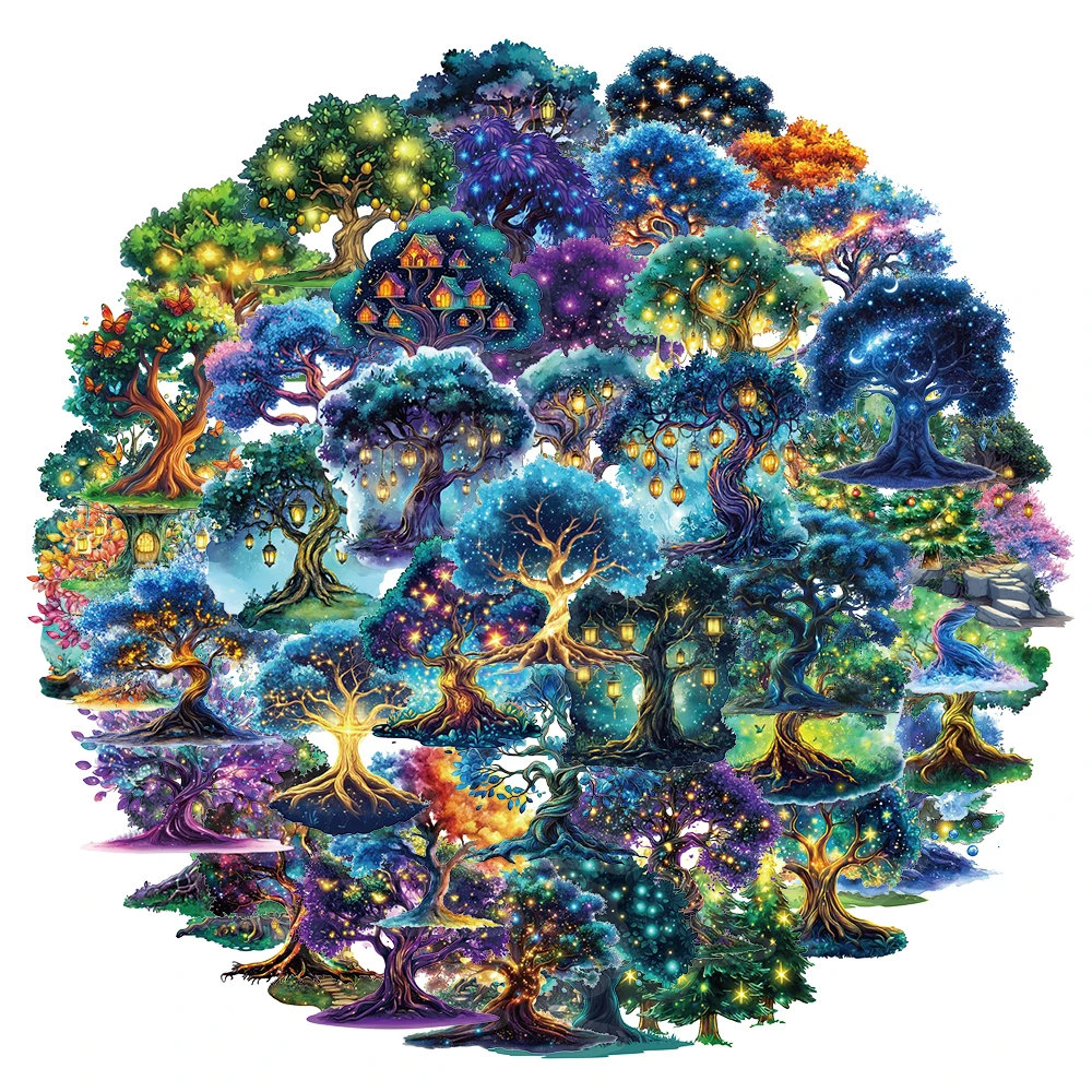 

50 шт., лесное волшебное дерево, граффити, наклейки для домашних животных, чехлы для телефонов, чашки для воды для ноутбука, наклейки на динамики