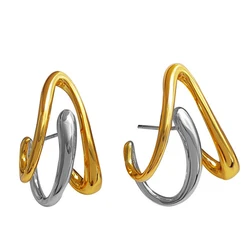 Exaggerated irregular style studs three-dimensional design sense abstract earrings attend cocktail party earrings