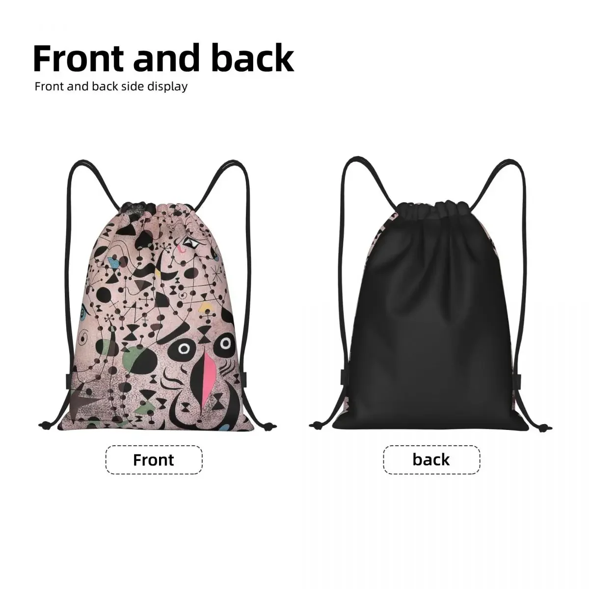 The Beautiful Bird Revealing The Unknown To A Pair Of Lovers Drawstring Backpack Sackpack Foldable Joan Miro Training Bag Sack