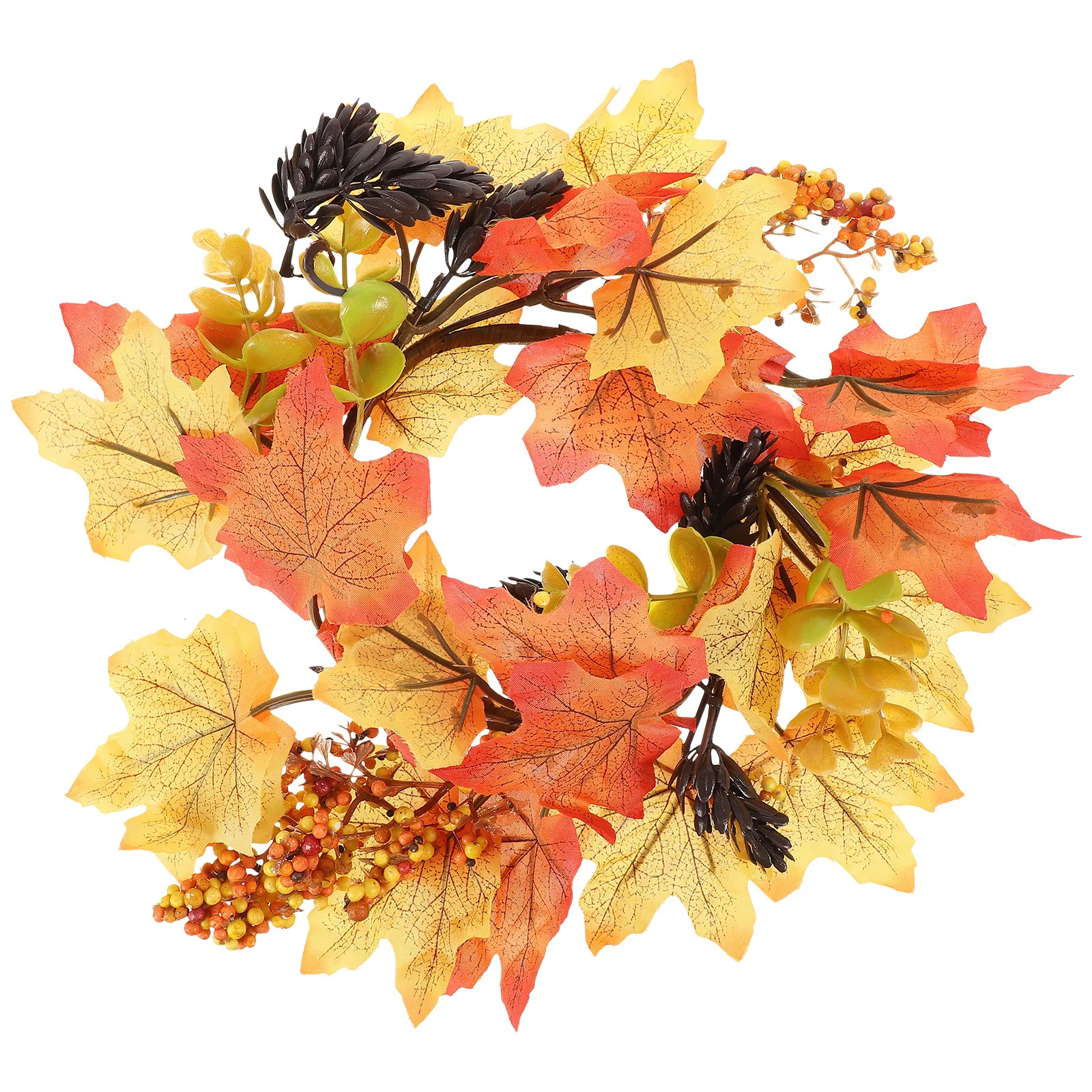 

Rustic Wall Decor Maple Leaves Wreath Fall Garland Thanksgiving Party Front Door Adornment Thanksgiving Decor Door Garland