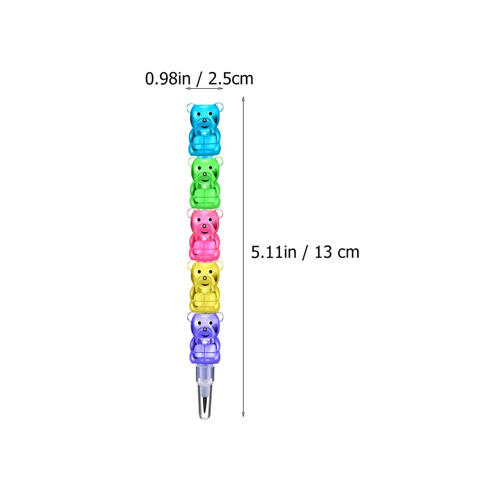 Imagem -06 - Lápis o Presente Empilhável Urso Empilhamento em Forma Pontiaguda Material Escolar Novo Material Lápis Criança Estudante 12 Peças