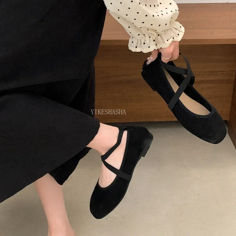 2024 New Spring Summer Flat Ballet Shoes Women\'s Shoes Retro Mary Jane Shoes Ballet Flats Women Zapatos Mujer