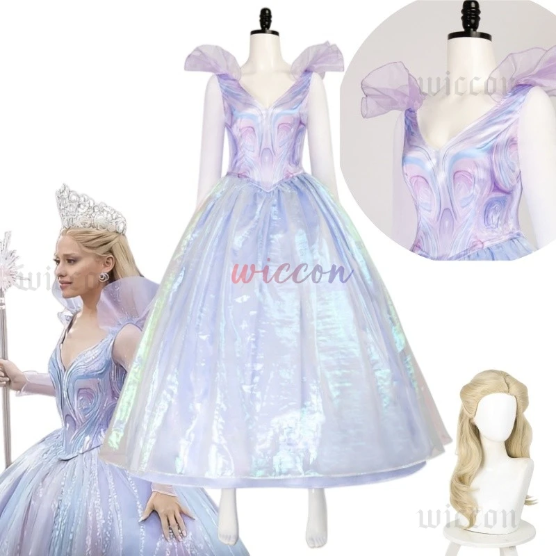 Glinda cosplay Cosplay Wig featuring Cosplay Purple Princess Dress Witch Costume with Wig for Woman Girl for conventions perform view 2